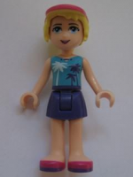 [New] Friends Stephanie, Dark Purple Skirt, Medium Azure Top. /Lego. Minifigs. frnd161