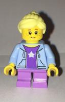 [New] Girl, Bright Light Blue Hoodie, Medium Lavender Short Legs. /Lego. Minifigs. cty665